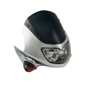 BIKE IT Universal Raptor Fairing Headlight With Indicators Chrome 12V 25/25W 