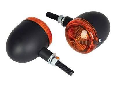 BIKE IT Short Stem Bullet Indicators With Black Body And Amber Lens