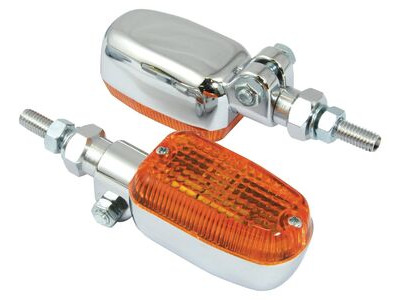 BIKE IT Adjustable Stem Indicators With Chrome Body And Amber Lens