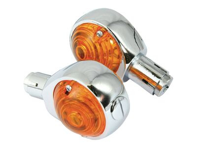 BIKE IT Bullseye Indicators with Chrome Body And Amber Lens - 22mm