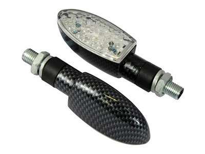 BIKE IT LED Orb Indicators With Carbon Effect Body And Clear Lens