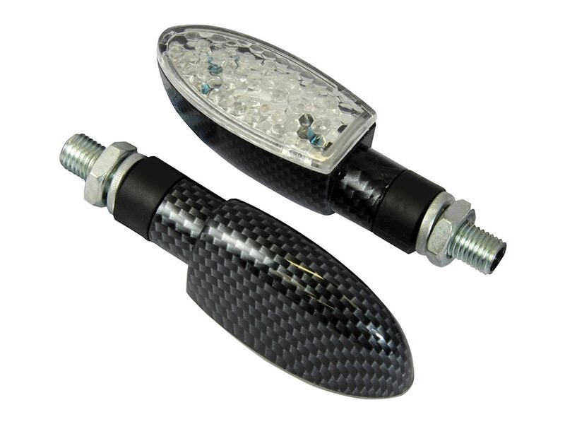 BIKE IT LED Orb Indicators With Carbon Effect Body And Clear Lens click to zoom image