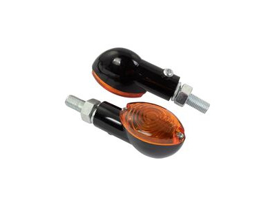 BIKE IT Mini Cat Eye Indicators With Black Body And Amber Lens