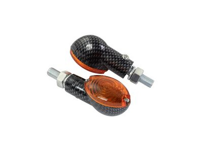 BIKE IT Mini Cat Eye Indicators With Carbon Body And Amber Lens