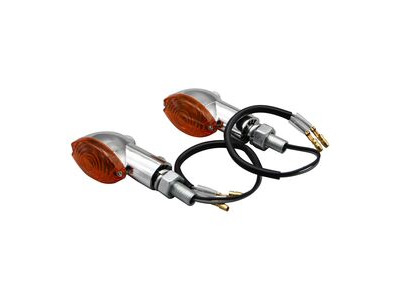 BIKE IT Mini Cat Eye Indicators With Chrome Body And Amber Lens