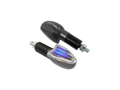 BIKE IT Long Stem Mini Spear Indicators With Carbon Look Body And Iridium Lens