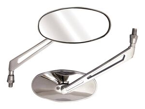 BIKE IT Shift Universal Oval Chrome Mirrors With 10mm Thread 
