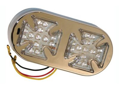 BIKE IT Twin Maltese Cross LED Rear Light With Clear Lens