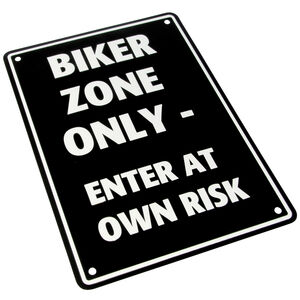 BIKE IT Aluminium Parking Sign - Biker Zone Only 