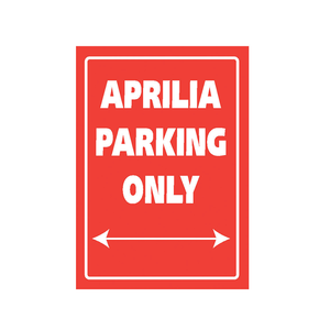 BIKE IT Aluminium Parking Sign - Aprilia Parking Only 