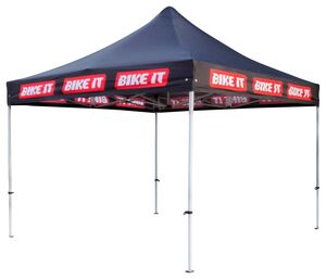 BIKE IT Easy-Up Canopy 3m x 3m With Steel Frame And Carry Bag Black 