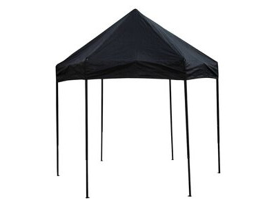 BIKE IT Quick-Up 3m Diameter Hexagon Gazebo With Steel Frame Without Walls Black