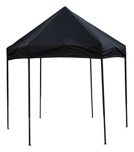 BIKE IT Quick-Up 3m Diameter Hexagon Gazebo With Steel Frame Without Walls Black 