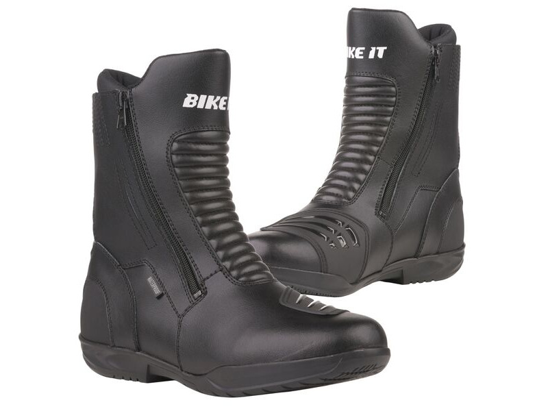 BIKE IT 'Preto' Black Mid Length Waterproof Motorcycle Boot click to zoom image