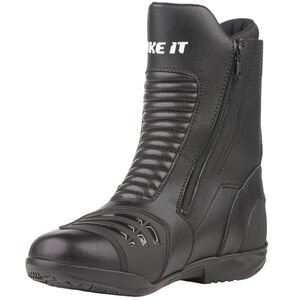 BIKE IT 'Preto' Black Mid Length Waterproof Motorcycle Boot click to zoom image