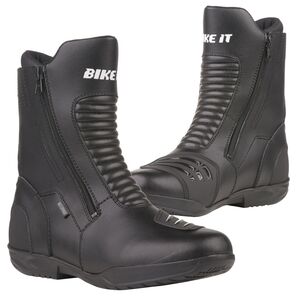 BIKE IT 'Preto' Black Mid Length Waterproof Motorcycle Boot click to zoom image