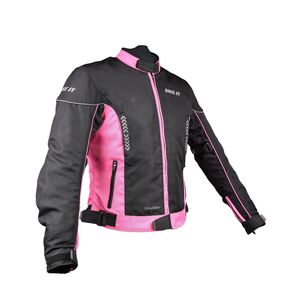 BIKE IT 'Insignia' Ladies Motorcycle Jacket (Pink) click to zoom image