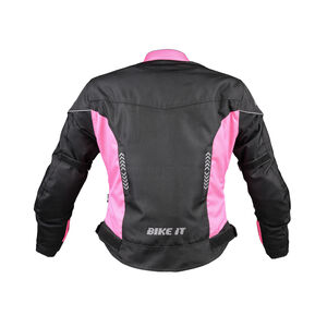 BIKE IT 'Insignia' Ladies Motorcycle Jacket (Pink) click to zoom image