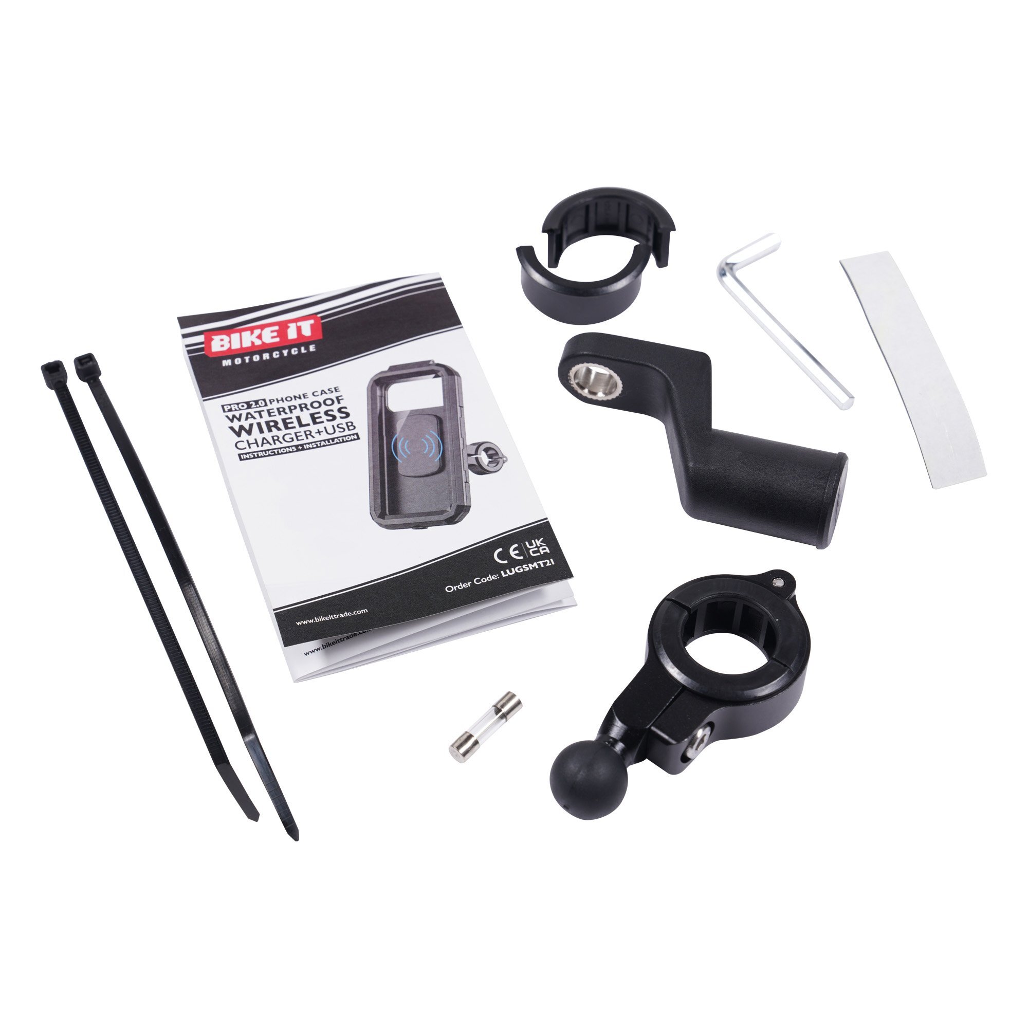 BIKE IT Pro2 Wireless Phone Charger Waterproof with USB C 42.74 Motorcycle Accessories MOBILE PHONE ACCESSORIES WHATEVERWHEELS LTD ATV Motorbike Scooter Centre Lancashire s Best For Quad
