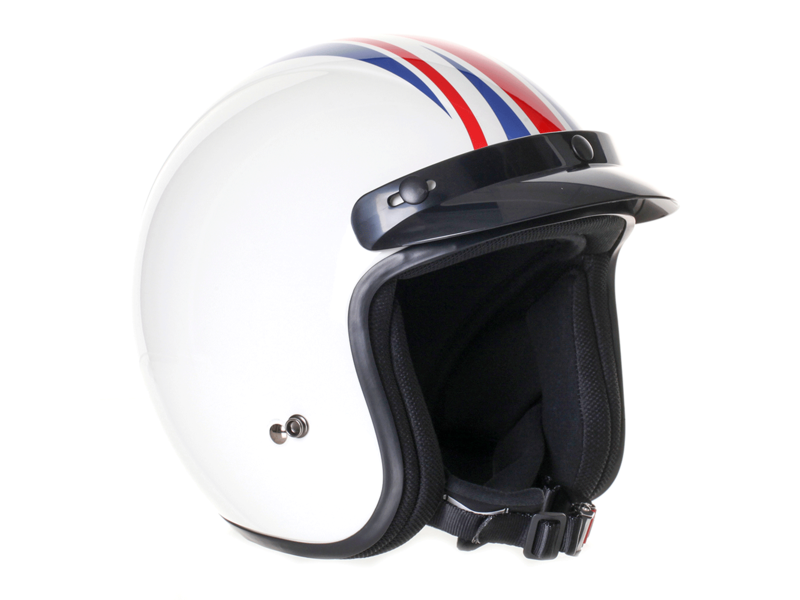 STEALTH HD320 Union Jack Adult Open Face Helmet - White click to zoom image