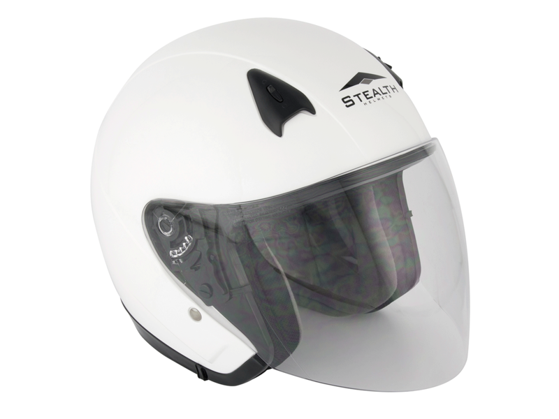 STEALTH NT200 Adult Open Face Helmet - White click to zoom image