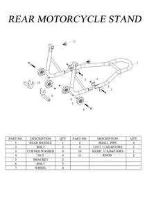 BIKEWORKSHOP JL-M05014 steel rear motorcycle paddock stand with hooks click to zoom image