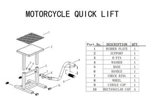 BIKEWORKSHOP JL-M01107 Adjustable MX type workshop stand 300Lbs capacity click to zoom image