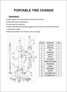 BIKEWORKSHOP JL-C03001 Workshop manual tyre changer 8-16" wheels click to zoom image