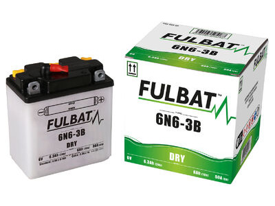 FULBAT Battery Dry - 6N6-3B, With Acid Pack