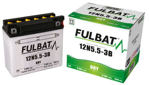 FULBAT Battery Dry - 12N5.5-3B, With Acid Pack 