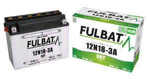 FULBAT Battery Dry - 12N18-3A, With Acid Pack 