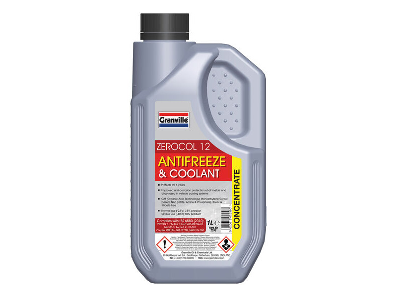 GRANVILLE Zerocol 12 Red Antifreeze Concentrate OAT - 1 litre click to zoom image