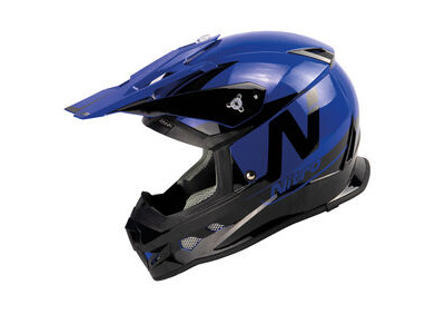NITRO MX700 Holeshot Helmet - Black Blue Gloss