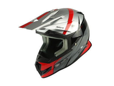NITRO MX700 Recoil Helmet - Silver/Black/Gun/Red