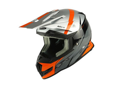 NITRO MX700 Recoil Helmet - Silver/Black/Gun/Orange