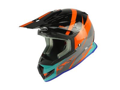 NITRO MX700 Recoil Helmet - Black/Flo Orange/Gun/Teal