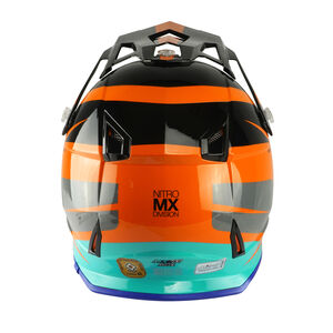 NITRO MX700 Recoil Helmet - Black/Flo Orange/Gun/Teal click to zoom image