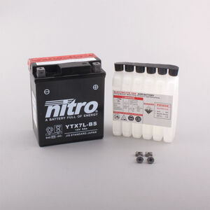 NITRO BATT YTX7L-BS AGM open with acid pack (GTX7L-BS) 