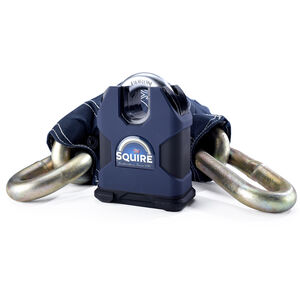 SQUIRE Colossus Sold Secure Gold 80 Boron 16mm Closed Shackle Lock with 19mm x 1.5m Chain 