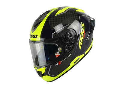 AXXIS Cobra Rage A3 Gloss Fluo Yellow Carbon Inc Free Dark Visor+Pinlock