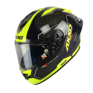 AXXIS Cobra Rage A3 Gloss Fluo Yellow Carbon Inc Free Dark Visor+Pinlock 