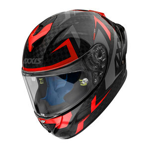 AXXIS Cobra Rex A5 Gloss Fluo Red Carbon Inc Free Dark Visor+Pinlock - Special Order 