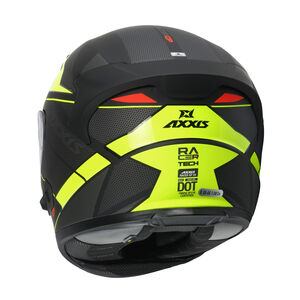 AXXIS Racer GP Tech B3 Matt Fluo Yellow Fibre SV Inc Free Dark Visor+Pinlock click to zoom image