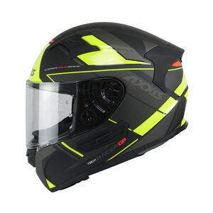 AXXIS Racer GP Tech B3 Matt Fluo Yellow Fibre SV Inc Free Dark Visor+Pinlock click to zoom image