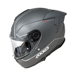AXXIS Hawk Evo SV Solid A2 Matt Titanium Helmet Inc Race Spoiler 