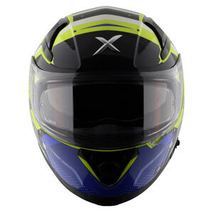 AXOR Apex Full Face Helmet - Hex-2 Neon Yellow Blue Gloss click to zoom image