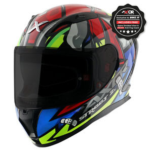 AXOR Helmet Street Full Face - Bobby Gloss Black Red click to zoom image