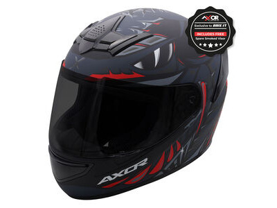 AXOR Rage Full Face Helmet - Python Black Grey Red Matt