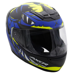AXOR Rage Full Face Helmet - Python Blue Yellow Black Matt click to zoom image