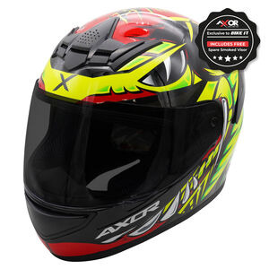 AXOR Rage Full Face Helmet - Python Red Yellow Black Gloss click to zoom image